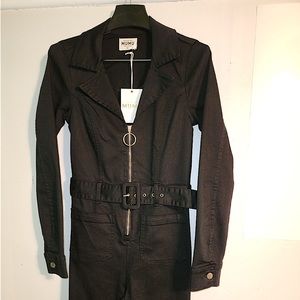 Show Me Your Mumu Augusta Jumpsuit S Waist Belt Front Zip Collared 4-Pocket NWD